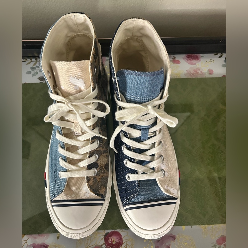 Pro-Keds High-Top Sneakers in Denim & Beige - Picture 5 of 10